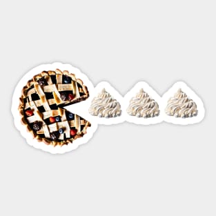 Tasty pie with whipped cream thanksgiving dessert design Sticker